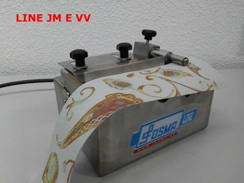 Line JM E VV.
Pequeña máquina de sobremesa para encolar cantos