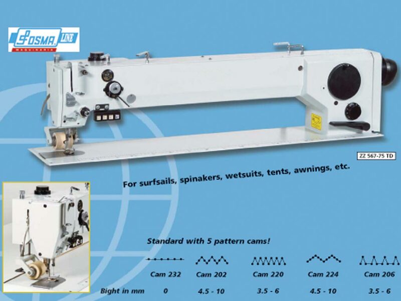 ZZ 567-75. Máquina de zig zag de brazo largo puntada decorativa.