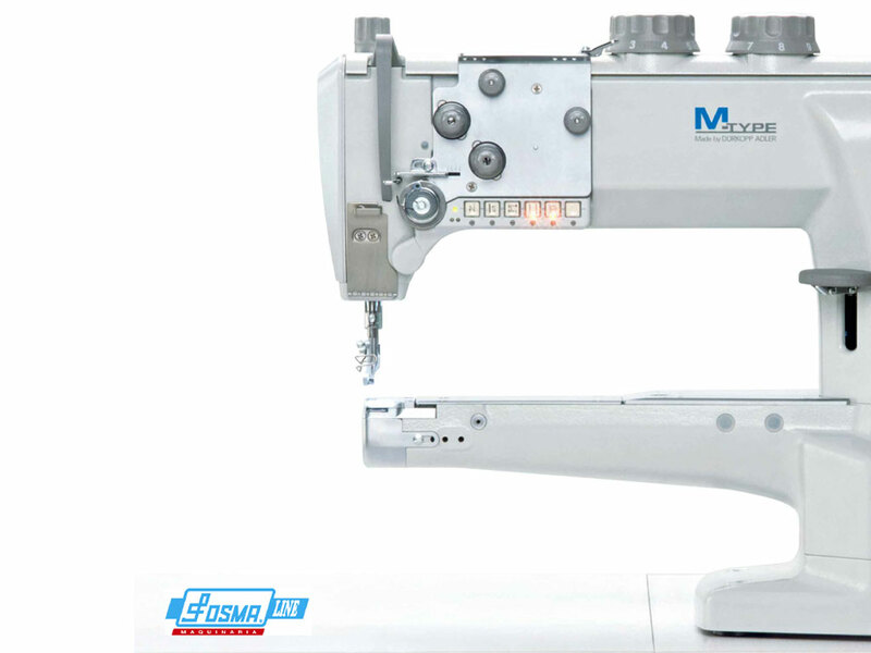 Adler 669
Máquina de brazo cilíndrico, triple arrastre, canilla grande