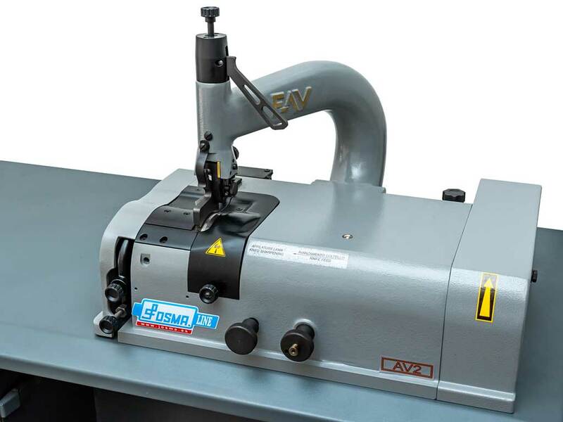 LINE AV2 + 102. Máquina FAV de rebajar piel con mesa de aspiración y velocidad variable.