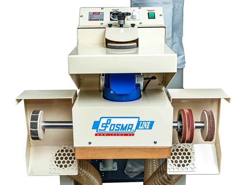 Line LPC3. Máquina de pulir cantos con 3 puestos de trabajo.